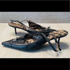 Dolce &Gabbana Leather Printed Slingback Pumps